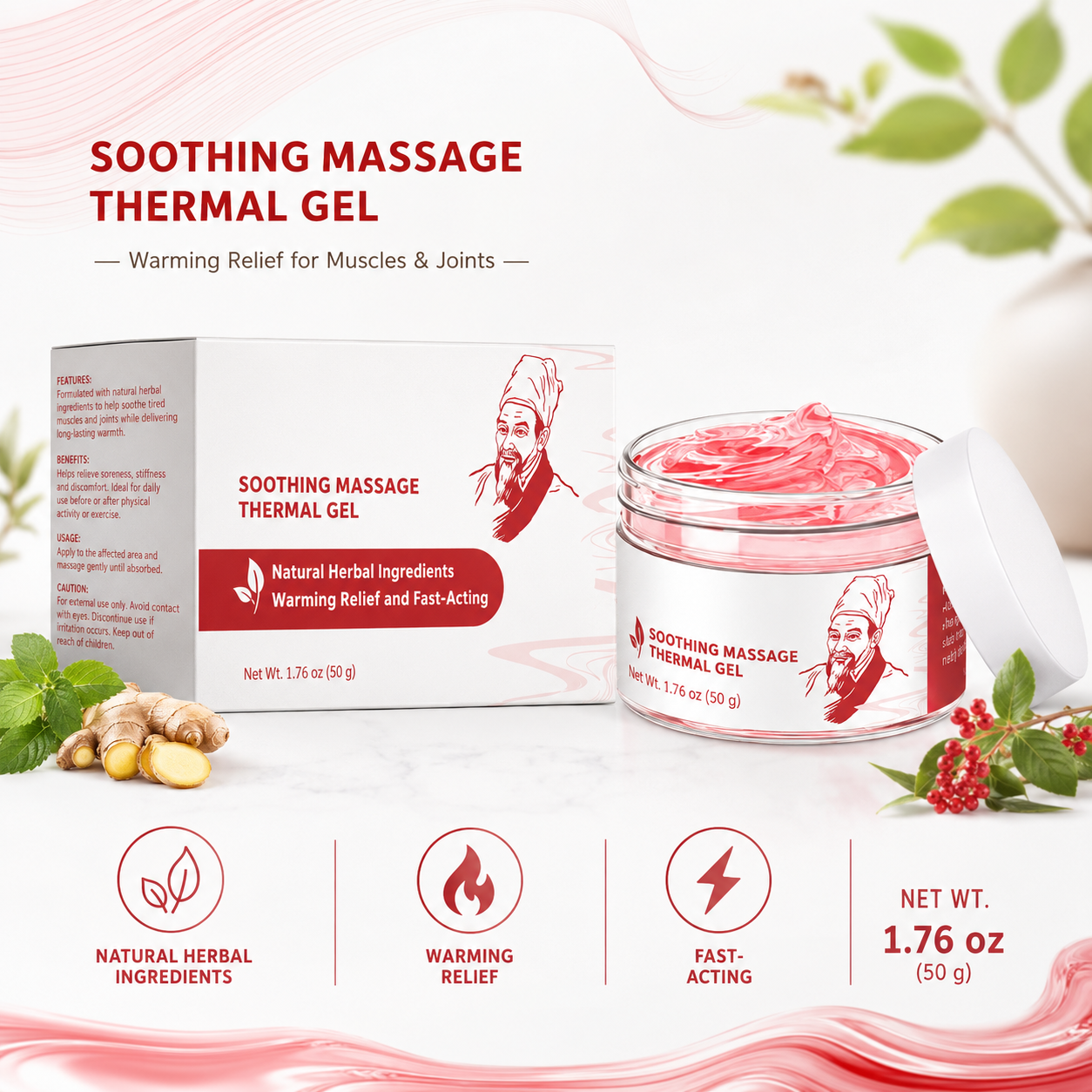 Herbal Massage Gel – Soothing Thermal Care for Neck, Back & Tired Muscles