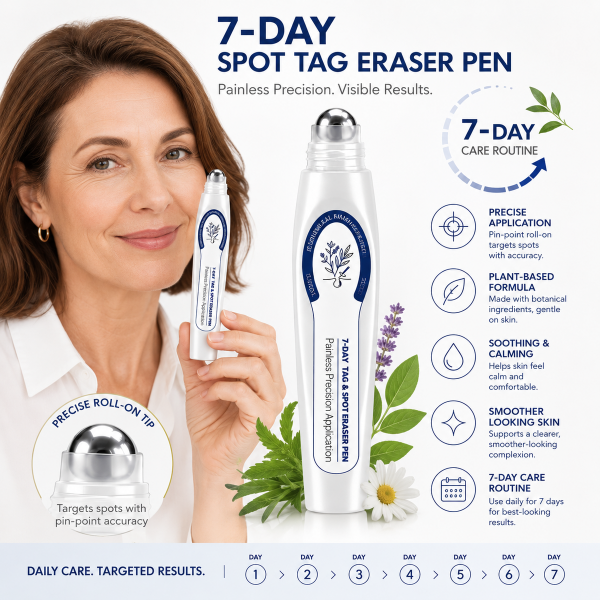 𝟕-𝐃𝒂𝘆 𝐒𝗸𝐢𝐧 𝐓𝒂𝗴 & 𝐒𝐩𝙤𝐭 𝐄𝐫𝒂𝐬𝙚𝐫 Painless & Scar-Free Advanced Imperfection Removal Rollerball Pen